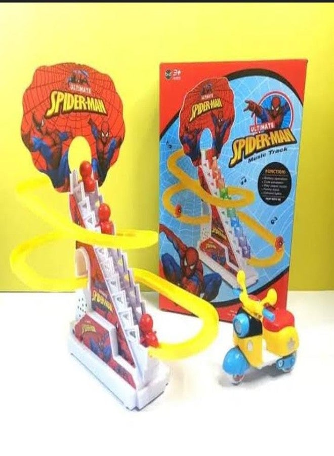 تيمسون مجموعة ألعاب TEMSON الزحليقة، لعبة سباق كرتونية مرحة تتسلق السلالم تلقائيًا، لعبة زحليقة صغيرة جميلة، لعبة سلم متحرك مع أضواء وموسيقى - Image 1